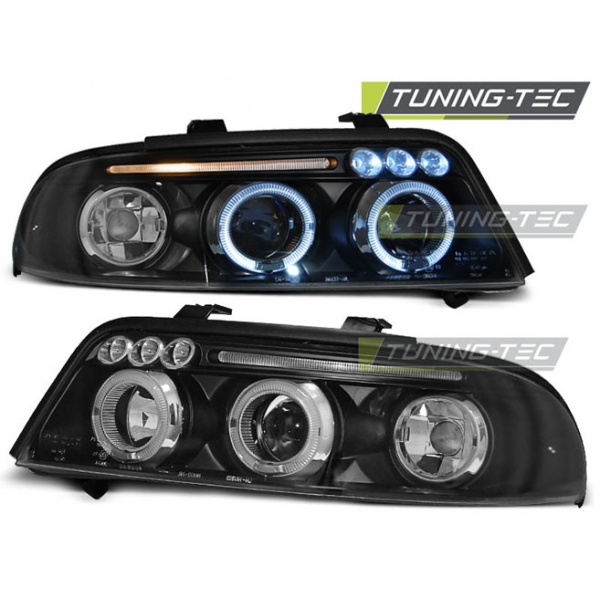 Faros Angel Eyes Negro Para Audi A4 01.99-09.00
