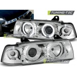 Faros Angel Eyes Cromados Para Bmw E36 12.90-08.99 C/C
