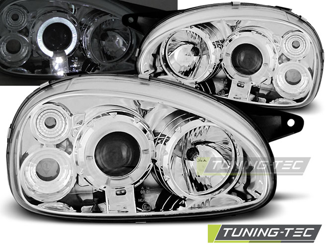 1603_0.jpg Opel Corsa B 02.93-10.00 Ojos De Ángel Cromados - Imagen 1