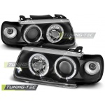 Faros Angel Eyes Negro Para Vw Polo 6n 10.94-09.99 Hatchback