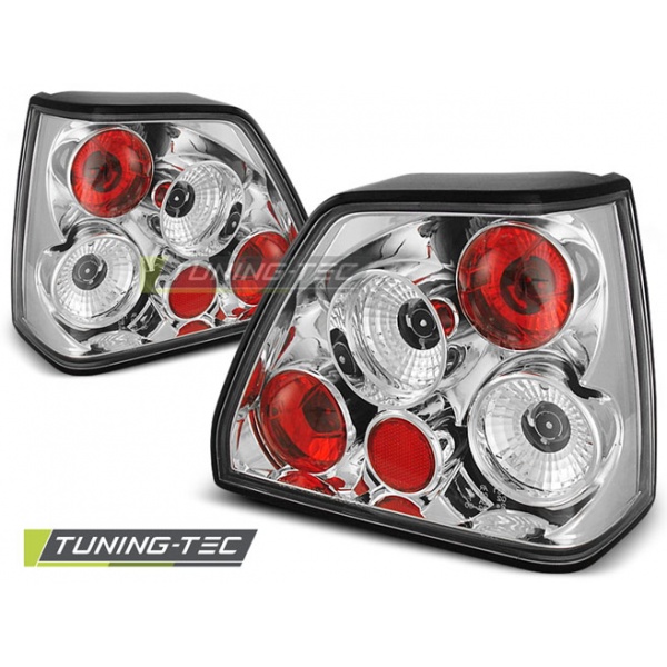 Pilotos Traseros Cromados Para Vw Golf 2 08.83-08.91