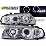 Faros Angel Eyes Cromados Para Bmw E46 04.99-03.03 Coupe