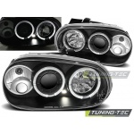 Faros Angel Eyes Negro Para Vw Golf 4 09.97-09.03