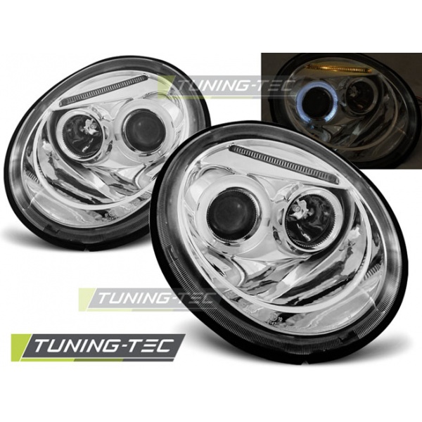 Faros Angel Eyes Cromados Para Vw New Beetle 10.98-05.05
