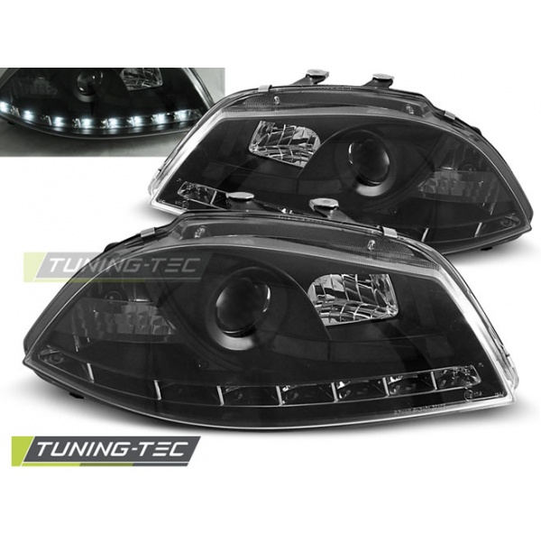 Faros Delanteros Daylight Black Para Seat Ibiza 6l 04.02-08