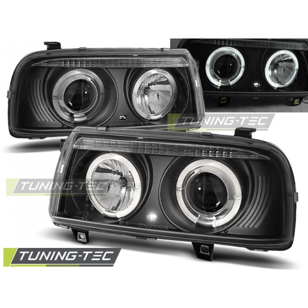 Faros Angel Eyes Negro Para Vw Vento 01.92-08.98
