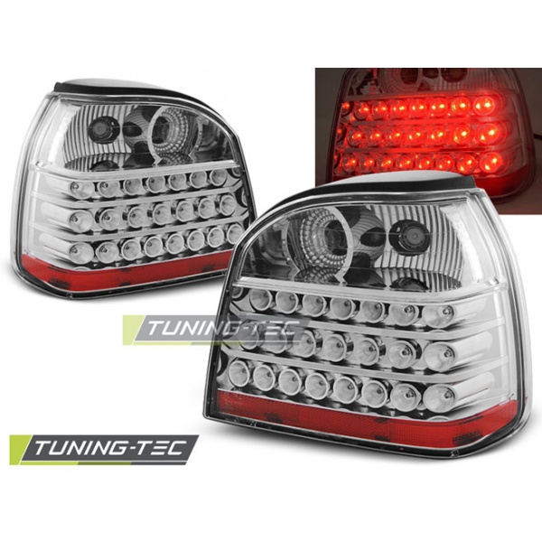 Pilotos Traseros Led Cromados Para Vw Golf 3 09.91-08.97