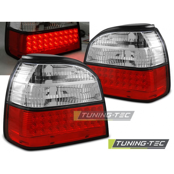 Pilotos Traseros Led Rojo Blanco Para Vw Golf 3 09.91-08.97