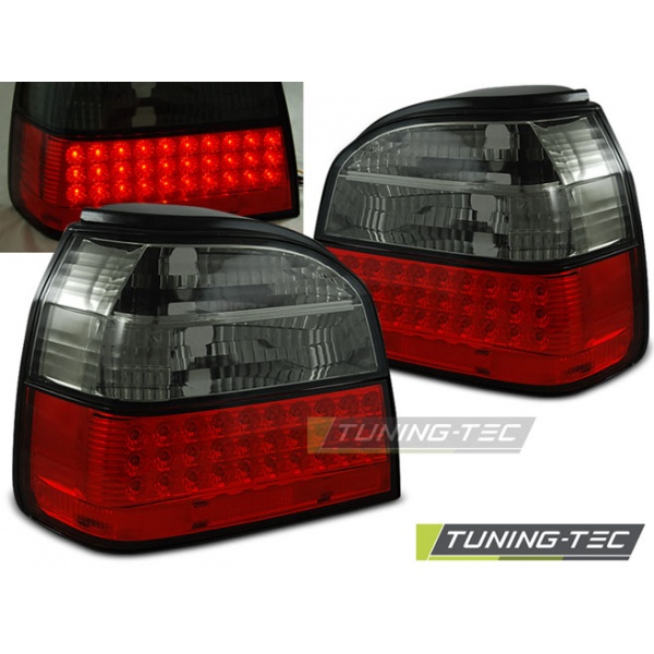 Pilotos Traseros Led Rojo Humo Para Vw Golf 3 09.91-08.97
