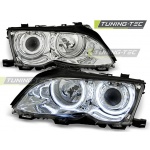 Faros Angel Eyes Ccfl Cromados Para Bmw E46 09.01-03.05
