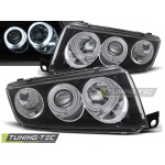 Faros Angel Eyes Negro Para Skoda Fabia I 12.99-08