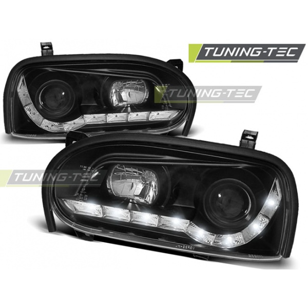 Faros Delanteros Daylight Black Para Vw Golf 3 09.91-08.97