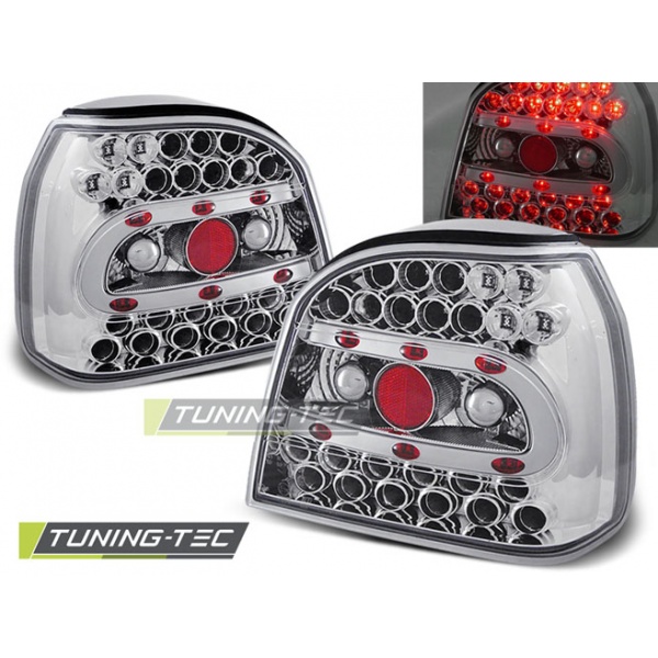 Pilotos Traseros Led Cromados Para Vw Golf 3 09.91-08.97