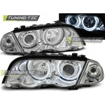 Faros Angel Eyes Ccfl Cromados Para Bmw E46 05.98-08.01 S/T