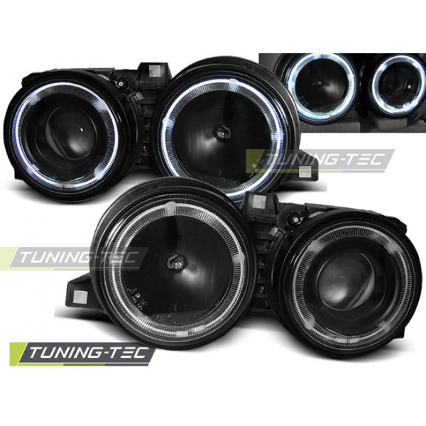 Faros Angel Eyes Negro Para Bmw E30 11.82-06.94