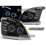 Faros delanteros Toyota Land cruiser 120 03-09 angel eyes negro LPTO06