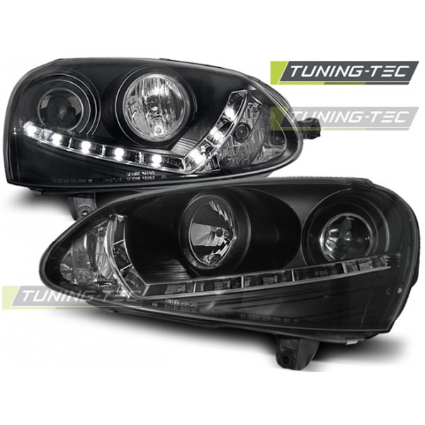 Faros Delanteros Daylight Black Para Vw Golf 5 03-08