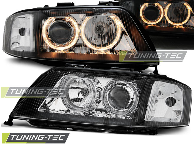 3097_0.jpg Faros Angel Eyes Negro Para Audi A6 05.97-09.99 - Imagen 1
