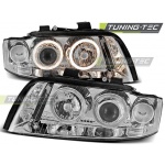 Faros Angel Eyes Cromados Para Audi A4 10.00-10.04