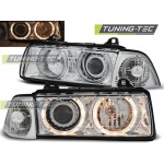 Faros Angel Eyes Cromados Para Bmw E36 12.90-08.99