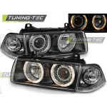 Faros Angel Eyes Negro Para Bmw E36 12.90-08.99