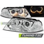 Faros Angel Eyes Cromados Para Vw Passat 3bg B5 Fl 09.00-03.05