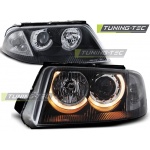 Faros Angel Eyes Negro Para Vw Passat 3bg B5 Fl 09.00-03.05