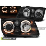 Faros delanteros angel eyes negro para VW Bora 09.98-07.05 LPVWC0