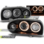 Faros Angel Eyes Negro Para Vw Golf 3 09.91-08.97