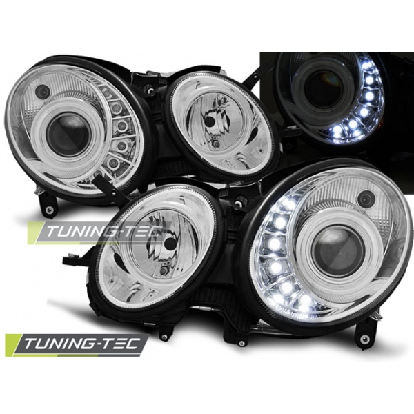 Faros Delanteros Daylight Crome Para Mercedes W211 E-Klasa 05.06-09