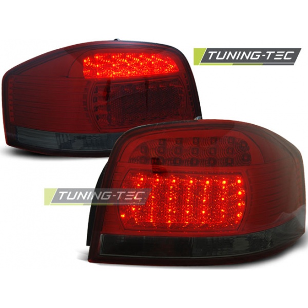 Pilotos Traseros Led Rojo Humo Para Audi A3 05.03-08