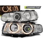 Faros Angel Eyes Cromados Para Bmw E38 09.98-07.01