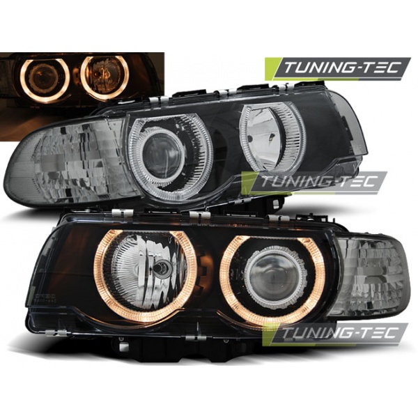 Faros Angel Eyes Negro Para Bmw E38 09.98-07.01
