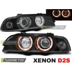 Faros Xenon Angel Eyes Negro Para Bmw E39 09.95-06.03