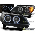 Faros Angel Eyes Negro Led Indicador Para Bmw E60/E61 03-07