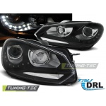 Faros True Drl Negro Para Vw Golf 6 10.08-12