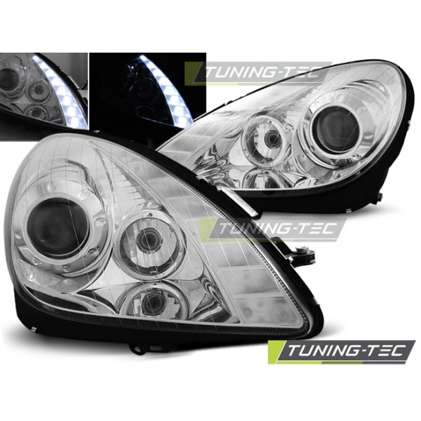 Faros Cromados Para Mercedes R171 Slk 04-11