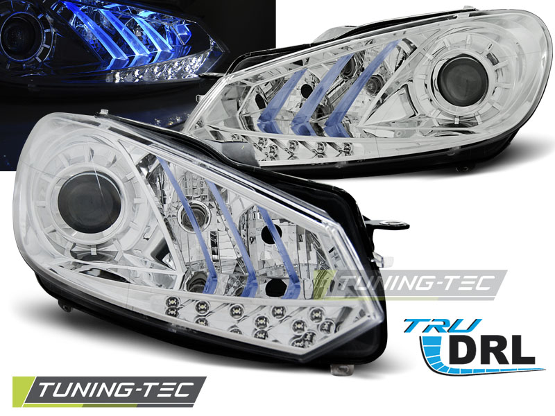3638_0.jpg Faros delanteros true DRL cromado blue light para VW Golf 6 10.08- 12 LPVWG6 - Imagen 1