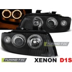 Faros De Xenon Angel Eyes Negro Para Audi A4 10.00-10.04