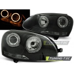 Faros Angel Eyes Negro Para Vw Golf 5 10.03-09