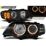 Faros Angel Eyes Negro Indicador Led Para Bmw X5 E53 09.99-10.03