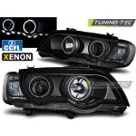 Faros Xenon Angel Eyes Negro Para Bmw X5 E53 09.99-10.03