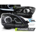 Faros True Drl Negro Para Mercedes W204 07-10