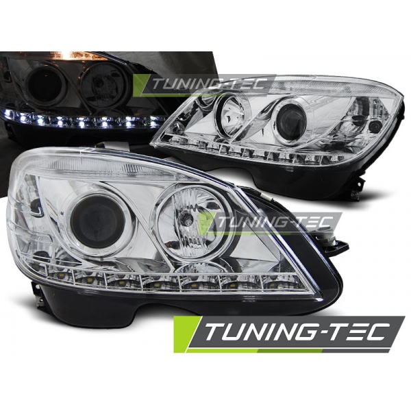 Faros Delanteros Daylight Crome Para Mercedes W204 07-10