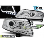 Tubo De Faro Luz Drl Cromado Para Audi A6 C6 04.04-08