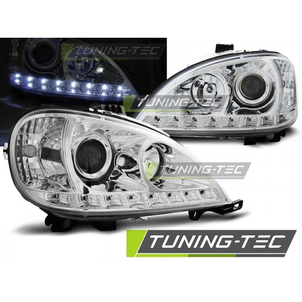 Faros Delanteros Daylight Chrome Para Mercedes W163 Ml M-Klasa 03.98-08.01