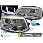 Faros Delanteros U-Led Light Cromo Para Vw T5 2010-2015
