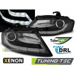 Faros De Xenon True Drl Negro Para Audi A4 B8 04.08-11