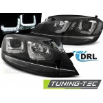 Faros Delanteros U-Led Light Negro Con Línea Negra Para Vw Golf 7 11.12-17