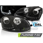 Faros True Drl Negro Para Vw Golf 5 10.03-09